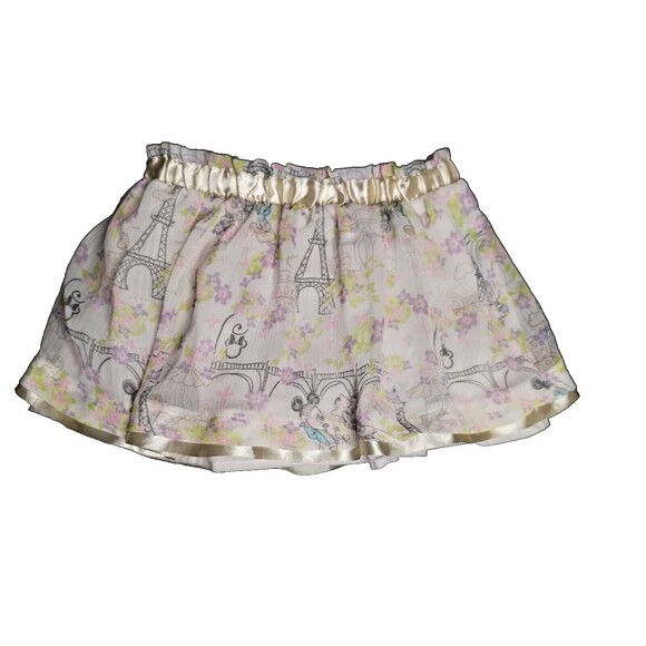 Disney toddler girls pink Mickey and Minnie Gold Bow Trim Elastic tutu SKORT 4t - Picture 8 of 11